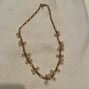 J crew gold and pearl necklace